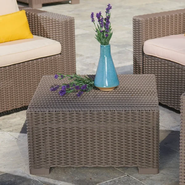 Keter California All-Weather Resin Outdoor Patio Coffee Table, Cappuccino