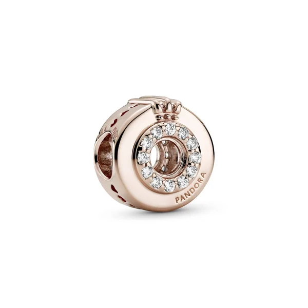 Pandora Rose Open Center Pave Crown O Charm