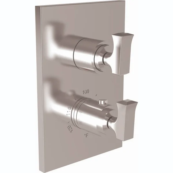 Newport Brass 3-2573TS Joffrey Polished Chrome 1/2x22 Square Thermostatic Trim Plate with Handle