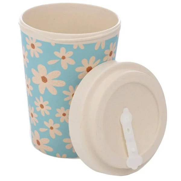 Puckator Daisy Reusable Screw Top Bamboo Composite Travel Mug