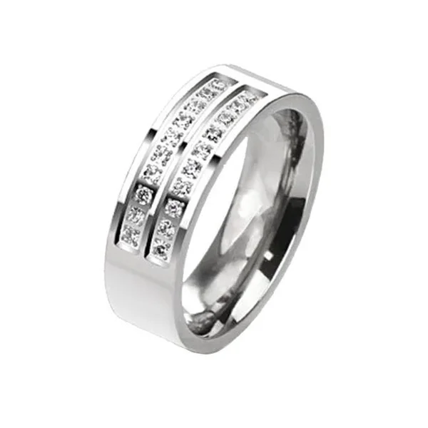 Titanium CZ Ring for Men by Blue Steel - Size 13