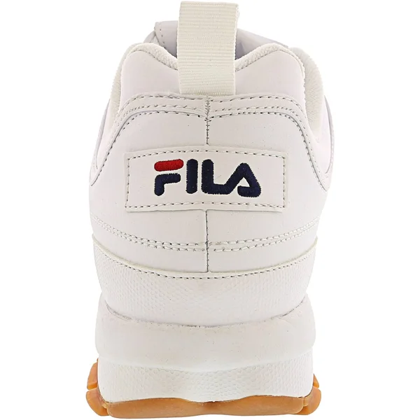 Fila Men's Disruptor II Premium Shoes White - Navy, Gum 12