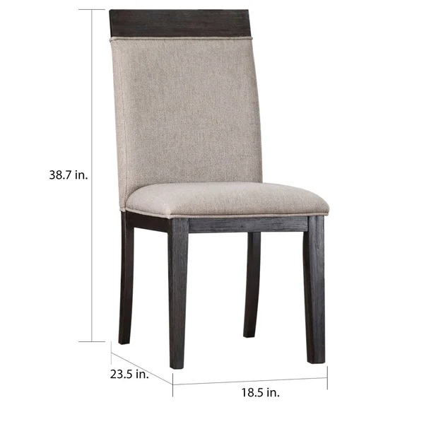 Strick & Bolton Edmonia Espresso Side Chairs (Set of 2) - Espresso/Grey