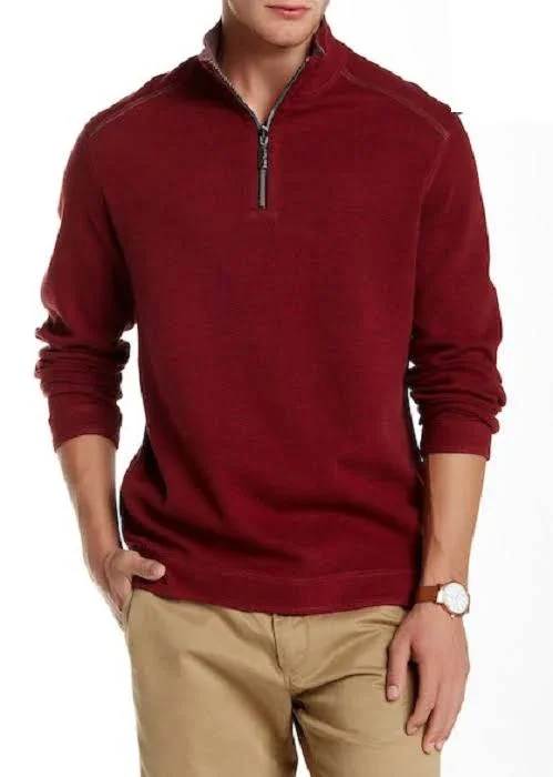 Tommy Bahama Men's Big & Tall Flip Side Reversible Quarter Zip Pullover, Size XLT
