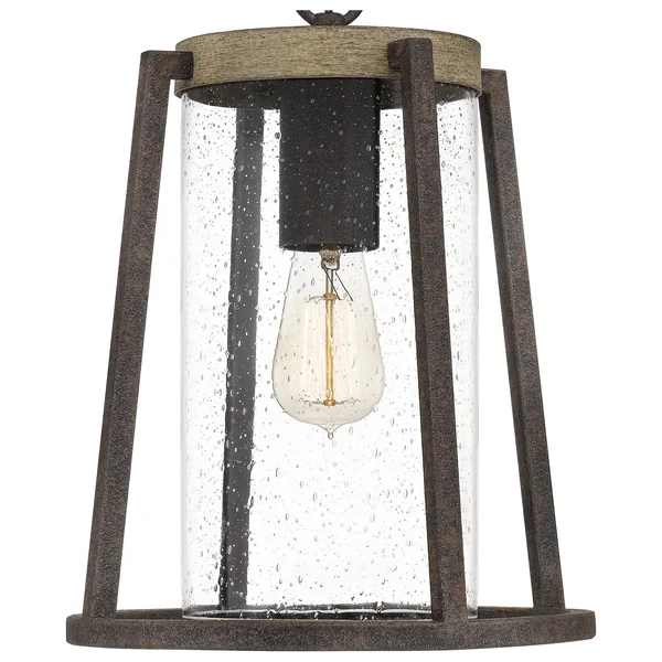 Quoizel Brockton 1-Light Outdoor Hanging Lantern - Rustic Black - BRT1911RK
