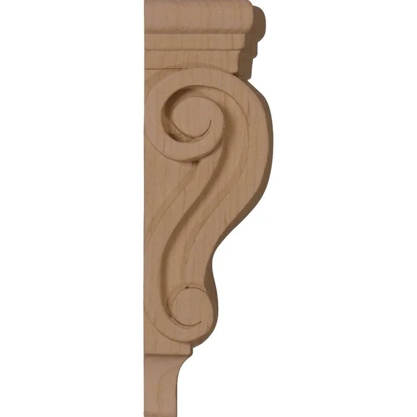 Ekena Millwork CORW05X02X16PTGM 5 1/8x22W x 2 3/8x22D x 15 1/2x22H Medium Traditional Pilaster Wood Corbel - Mahogany