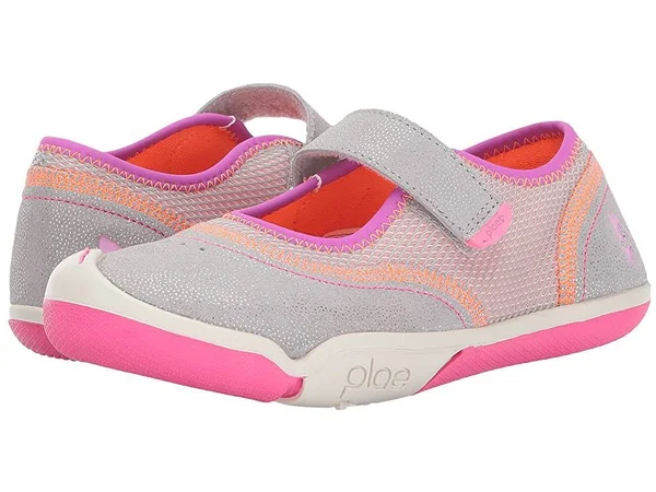 PLAE Emme Kids& Sneaker, Silver/Pink, 9