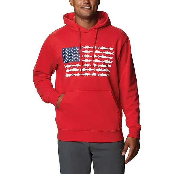 Columbia Men's PFG Fish Flag Hoodie - S - Red
