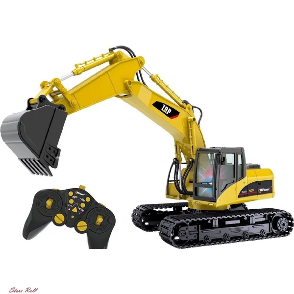 Top Race 15 Channel Full Functional Remote Control Excavator Construction Toy
