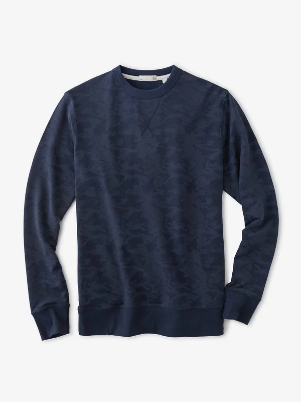 Tasc Varsity French Terry Sweatshirt Navy Camo - Small