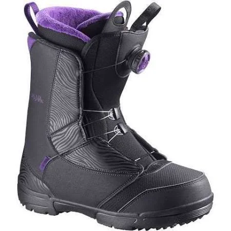 Salomon Pearl Boa Women's Snowboard Boots Black/Grape Juice 5