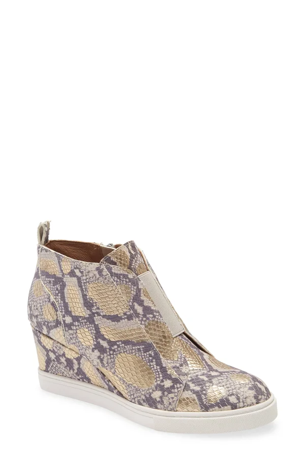 Linea Paolo Felicia III Wedge Sneaker - Metallic - 4.5 M