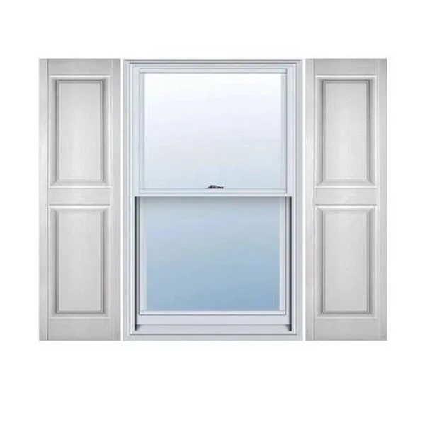 14.75 in. W x 43 in. H Builders Edge, Standard Two Equal Panels, Raised Panel Shutters, Includes Matching Installation Spikes, 0