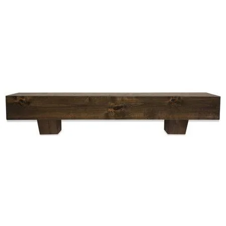 72 in. Modern Farmhouse Dark Chocolate Fireplace Mantel with Corbels
