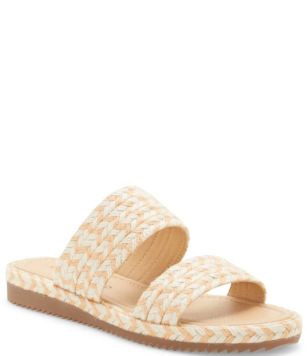 Lucky Brand Women's Decime Woven Slide Sandals - Peach Multi