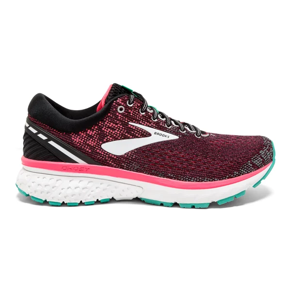 Brooks Women's Ghost 11 Running Shoes - Black/Pink/Aqua - 6.5