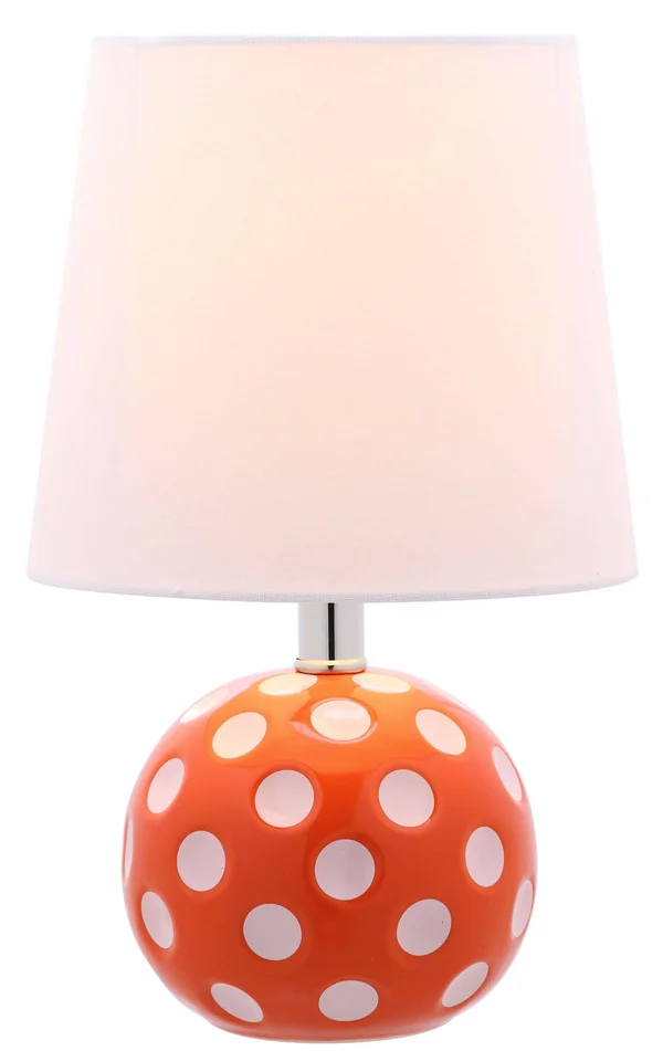 Safavieh Kids Polka Dot Circle Mini Table Lamp with CFL Bulb - Orange/White