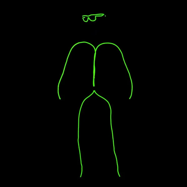 GlowCity Light Up Glow in The Dark Stick Figure Costume Kit with Shades - Yellow