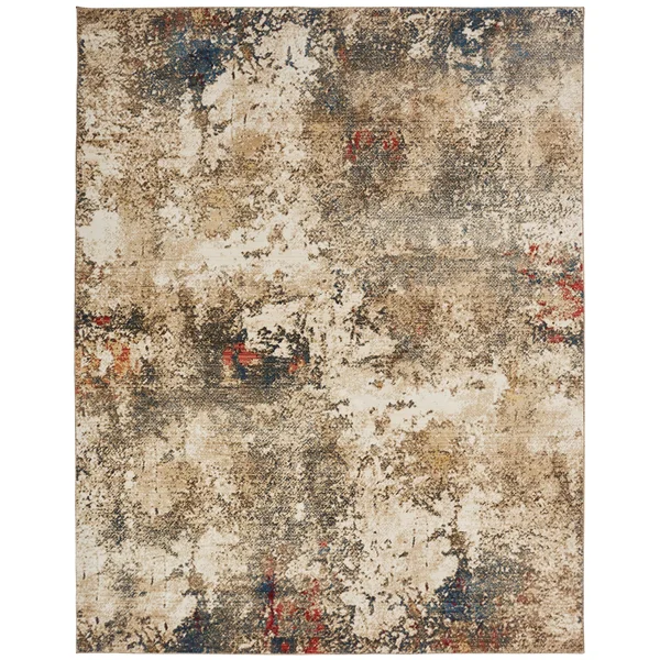 Porch & den Hodes Distressed Sand Tones Geometric Area Rug - 5&5x22 x 7&7x22