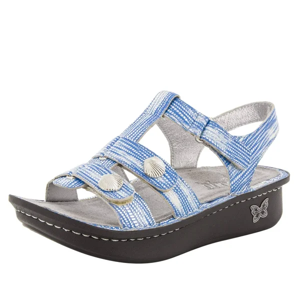 Alegria Leather Multi-strap Sandals w/Backstrap - Kleo, Size EU42(US11.5-12), Wrapture Blues