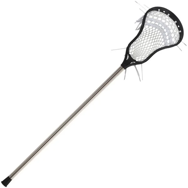 StringKing Complete Jr Lacrosse Stick, Black/Nickel