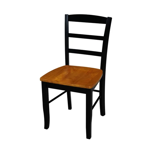 International Concepts 36x22 Round Top Pedestal EXT Table with 12x22 Leaf and 2 RTA Madrid Chairs, Black/Cherry