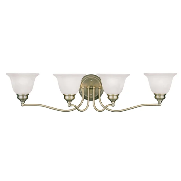 Livex Lighting 1354-01 Essex 4 Light Antique Brass Bath Vanity