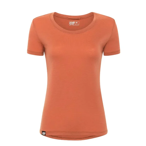 Women's Merino Wool Short Sleeve Shirt - Red Wood - XL - Womens Shirts