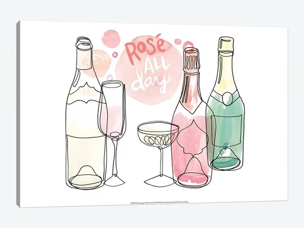 Jennifer Paxton Parker Canvas Prints - Champagne Wishes II ( Food & Drink > Drinks > Champagne art)