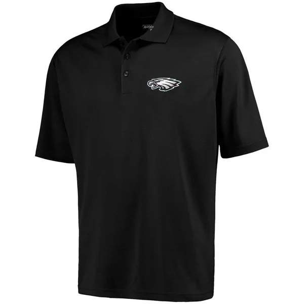 Antigua Philadelphia Eagles Black Pique Xtra-Lite Polo Size: Small