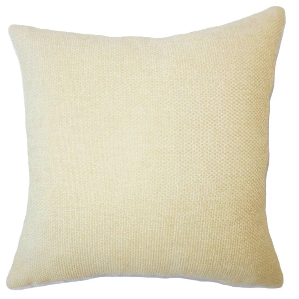 The Pillow Collection Yuna Solid Down Filled Throw Pillow in Jonquil, Size: 12 x 18, Yellow