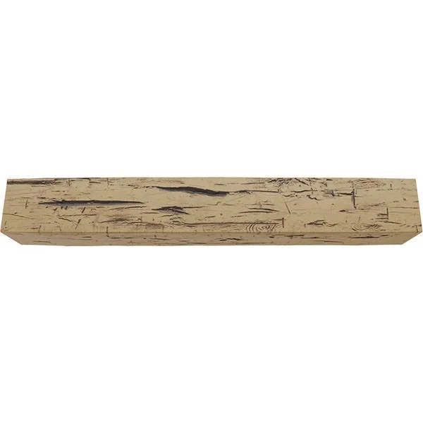 Ekena Millwork MANUHH04X08X48NG 4x22H x 8x22D x 48x22W Hand Hewn Faux Wood Fireplace Mantel - Natural Golden Oak