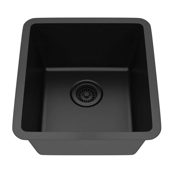 Lexicon Platinum LP-1618-K Small Single Bowl Quartz Composite Kitchen Sink Black