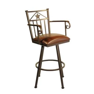 Andy 30x22 Swivel Bar Stool Millwood Pines Frame Finish: Sun Bronze - Upholstery: Victoria Dark Brown
