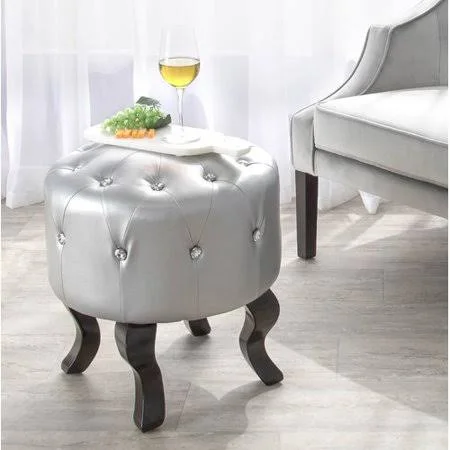 Mercer41 Alcyone Ottoman, Silver