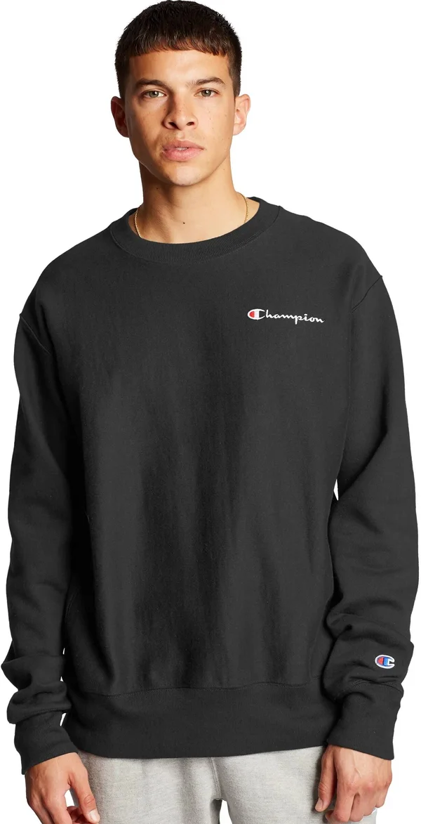 Champion Men's C-Life REVERSE Weave Logo Sweatshirt - Black