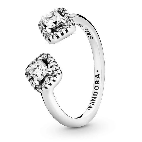 Pandora Square Sparkle Open Ring 7.5 - Sterling Silver
