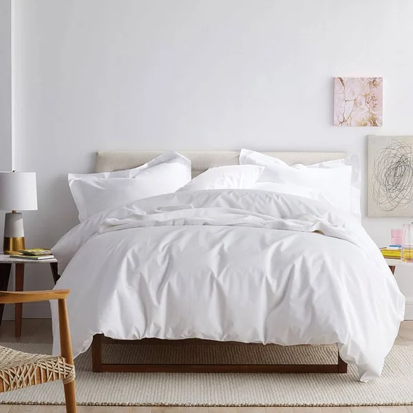 The Company Store Company Cotton Wild Rose Solid 300-Thread Count Cotton Percale California King Deep Pocket Flat Sheet