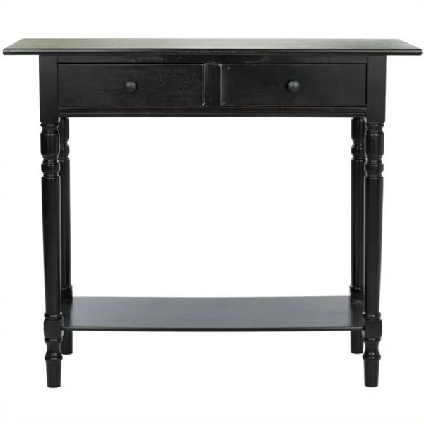 Hawthorne Collections Hawthorne Collection Wood Console in Black