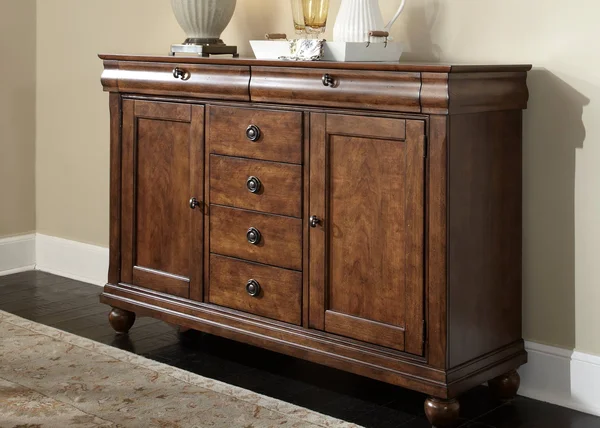 Liberty Furniture Rustic Traditions Server in Rustic Cherry Finish