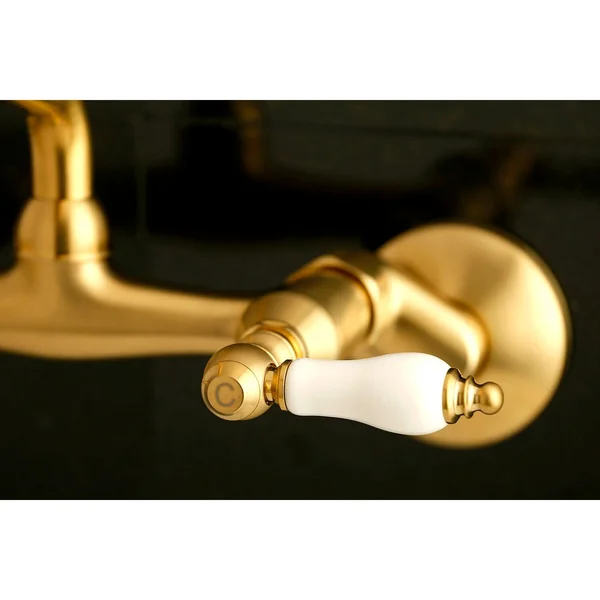 Kingston Brass Ks513sn 6 in. Adjustable Center Wall Mount Kitchen Faucet Brushed Nickel