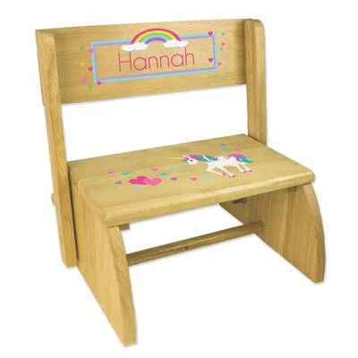 Tamsin Unicorn Natural Flip Personalized Step Stool Harriet Bee Color: Natural