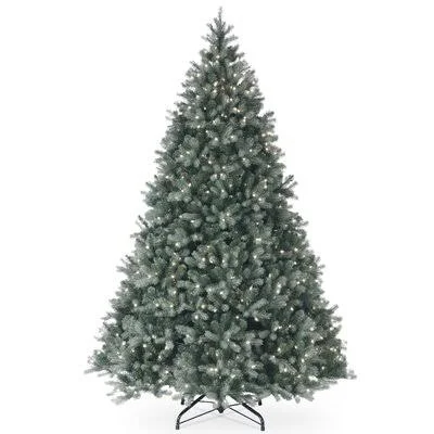 Omusa Blue Fir Christmas Tree with Clear/White Lights Size: 9& H