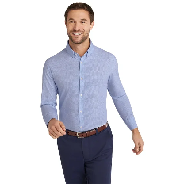 Mizzen + Main Leeward Trim Fit Long Sleeve Mens Dress Shirt - Light Blue 103 XL Regular