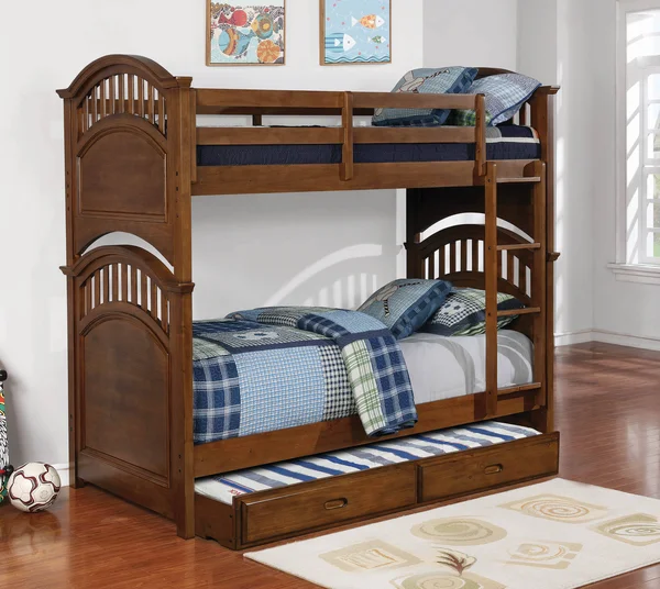 Halsted Casual Walnut Twin Over Twin Bunk Bed by Coaster