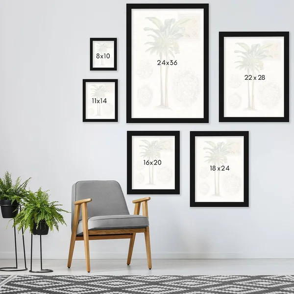 Americanflat Vintage Palm Study I by Wild Apple Portfolio Black Framed Print 11x14