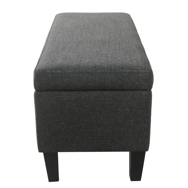 HomePop Large Decorative Storage Bench, Black