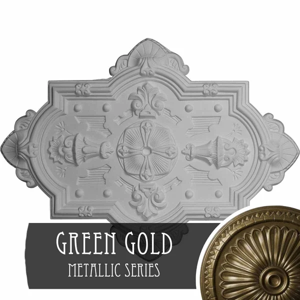 29 1/8x22H x 38 1/8x22W x 1 3/4x22P Cathedral Ceiling Medallion (Green Gold)