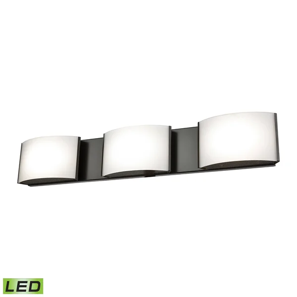 Elk Lighting BVL913-10-45 Pandora LED 3 Light Vanity in Oiled Bronze and Opal Glass