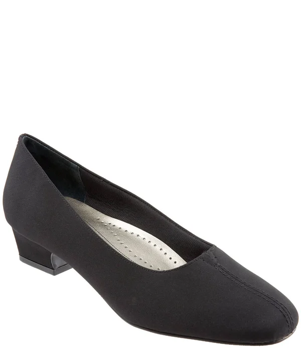 Trotters Doris Pumps - Women's, Black Micro, Size: 8